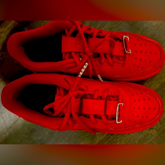 Red Air Force 1 worn once customs - Picture 2 of 5